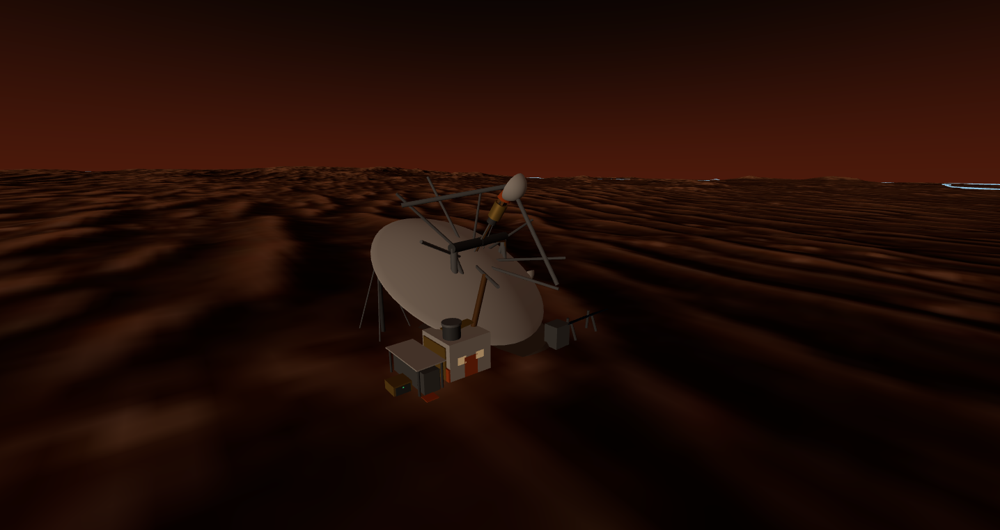 12 m deep-space ground station com-station-01 at dusk, in-engine