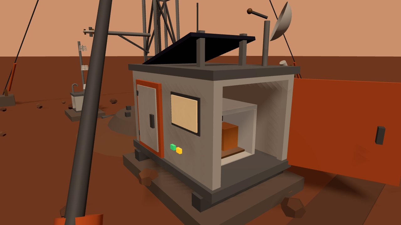Equipment cabin with the access hatch open, showing the inner warm-electronics box