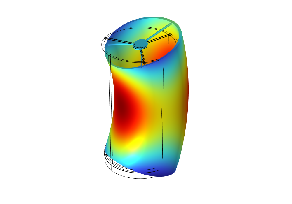 COMSOL bending mode of the telescope metering structure under a lateral thermal gradient