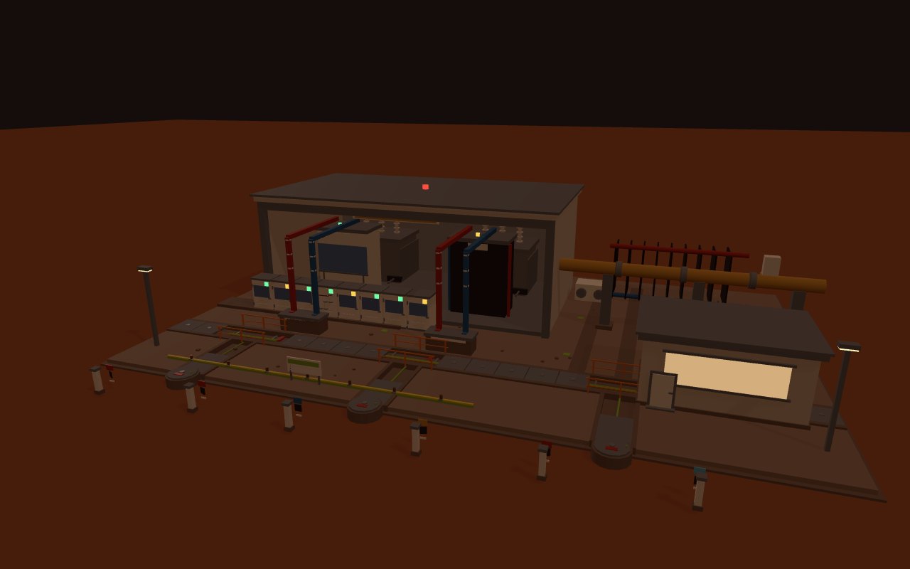 The substation at night