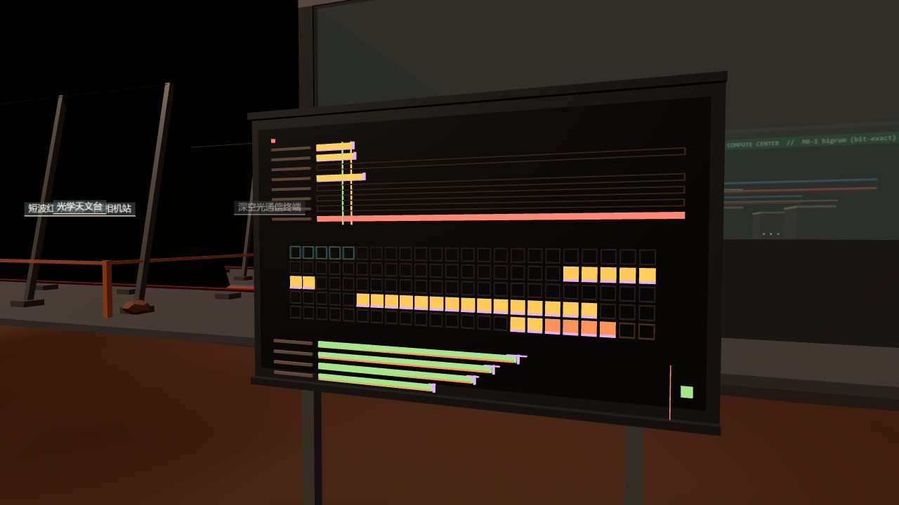 The roster and quota board standing in front of the compute centre by day: three bands of bars and a 23 by 5 grid of person tiles, most of them empty frames