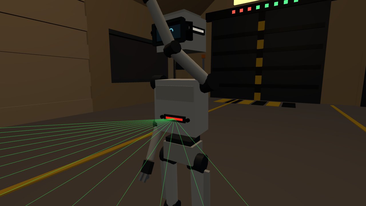 hab-bot-01 greeting: visor shows ◠ ◠ and a battery bar, right arm waving