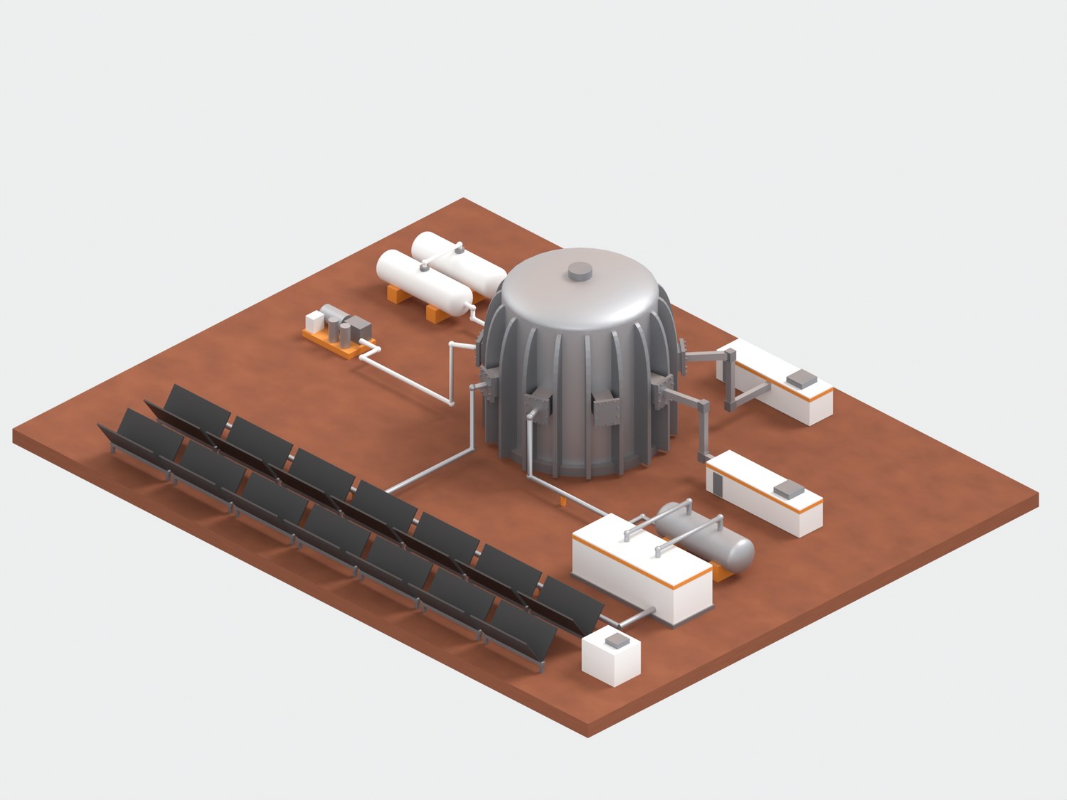 3D render of the Mars tokamak power plant