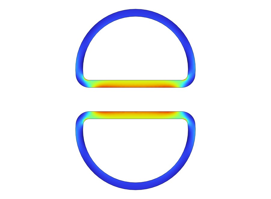 COMSOL von Mises stress of the D-shape TF coil