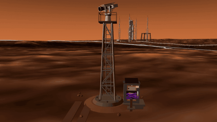 Pan-tilt thermal imaging tower sweeping across the city