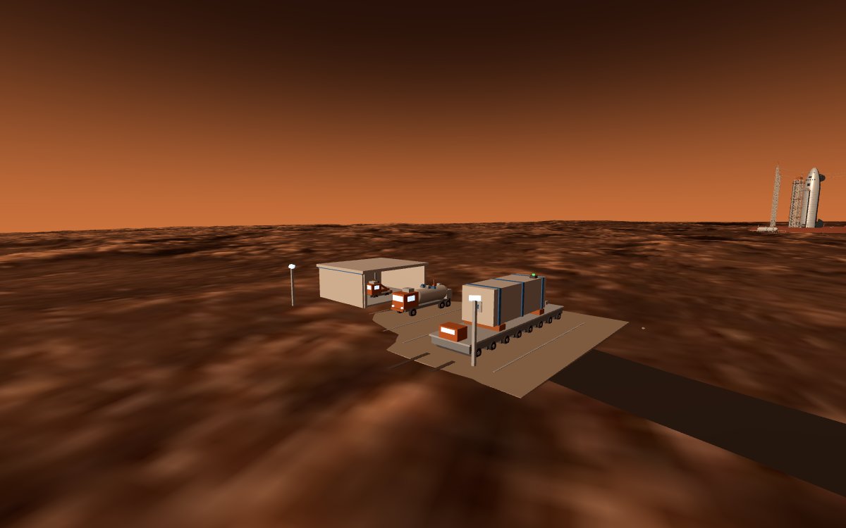 Ground fleet with modular transporter carrying a payload container