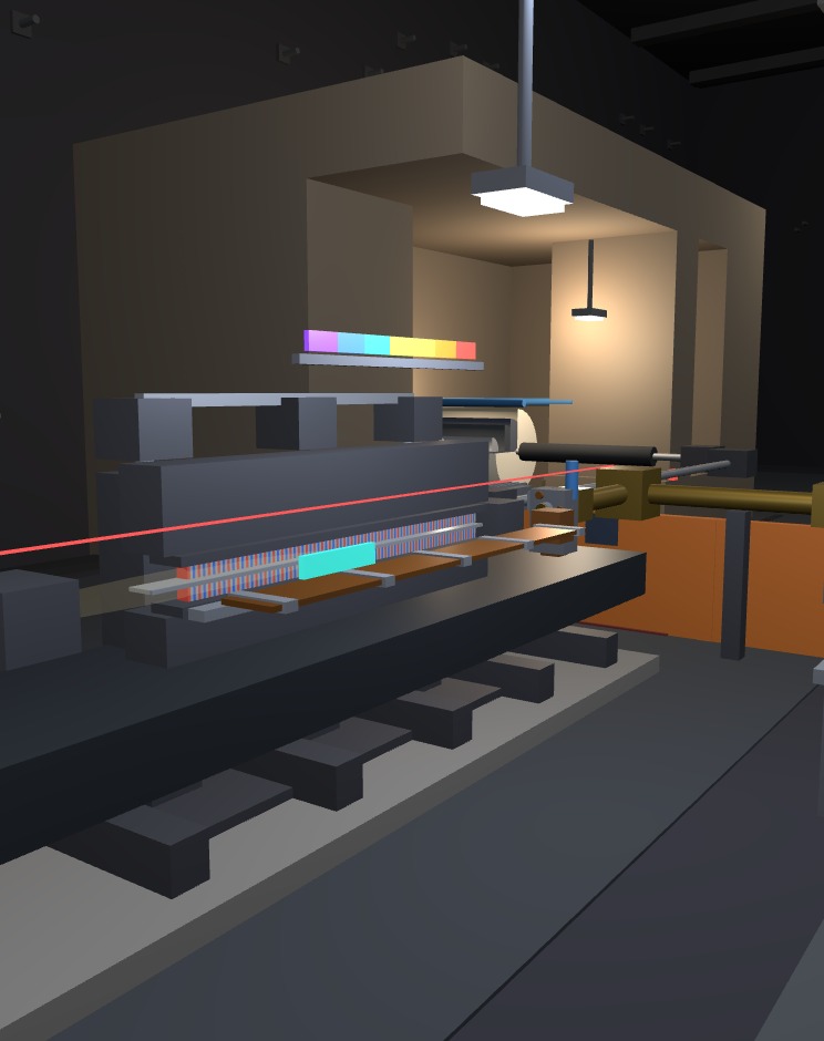 Undulator magnet array with the electron beam line